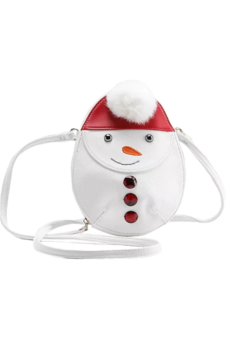 Violet Ray Crossbody Snowman Bag White